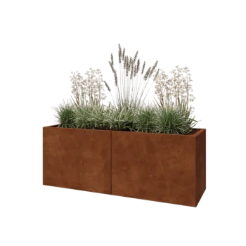 Cortenstål plantekasse XXL - Rektangel - 160 x 50 x 60 cm - Uden bundplade
