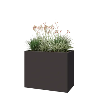 Stål plantekasse - Rektangel - 100 x 50 x 80 cm - RAL7016 mat (antracitgrå) - Uden bundplade