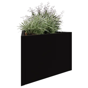Stål plantekasse - Trekant ligesidet - 90,6 x 78,3 x 60 cm - RAL9005 mat (sort) - Uden bundplade