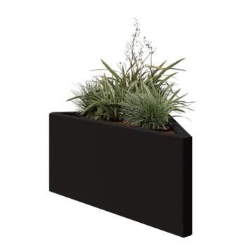 Stål plantekasse - Trekant ligebenet - 83,9 x 46,4 x 40 cm - RAL9005 mat (sort) - Uden bundplade