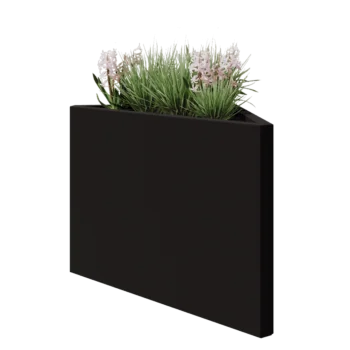 Stål plantekasse - Trekant ligebenet - 83,9 x 46,4 x 60 cm - RAL9005 mat (sort) - Uden bundplade