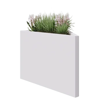 Stål plantekasse - Trekant ligebenet - 83,9 x 46,4 x 60 cm - RAL9010 mat (hvid) - Uden bundplade