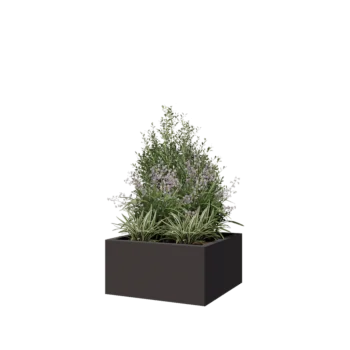 Stål plantekasse - Firkant - 60 x 60 x 30 cm - RAL7016 mat (antracitgrå) - Uden bundplade