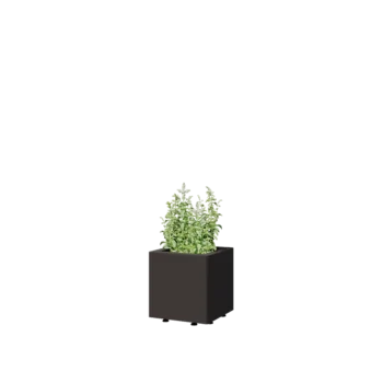 Stål plantekasse - Firkant - 30 x 30 x 30 cm - RAL7016 mat (antracitgrå) - Med bundplade - Med ben
