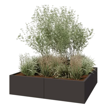 Stål plantekasse XXL - Firkant - 160 x 160 x 40 cm - RAL7016 mat (antracitgrå) - Uden bundplade