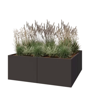 Stål plantekasse XXL - Firkant - 160 x 160 x 60 cm - RAL7016 mat (antracitgrå) - Uden bundplade