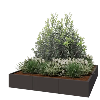 Stål plantekasse XXL - Firkant - 180 x 180 x 30 cm - RAL7016 mat (antracitgrå) - Uden bundplade