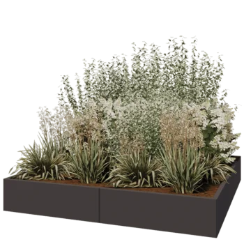 Stål plantekasse XXL - Firkant - 200 x 200 x 30 cm - RAL7016 mat (antracitgrå) - Uden bundplade