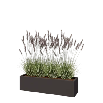 Stål plantekasse - Rektangel - 120 x 30 x 30 cm - RAL7016 mat (antracitgrå) - Uden bundplade