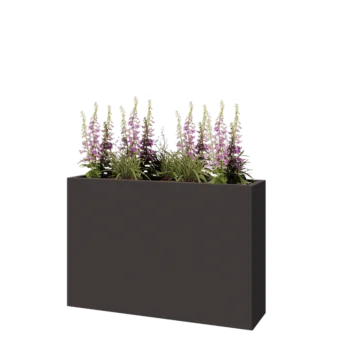 Stål plantekasse - Rektangel - 120 x 30 x 80 cm - RAL7016 mat (antracitgrå) - Uden bundplade