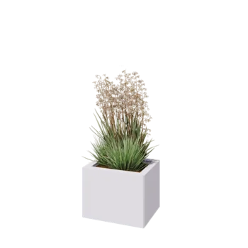 Stål plantekasse - Rektangel - 40 x 30 x 30 cm - RAL9010 mat (hvid) - Uden bundplade