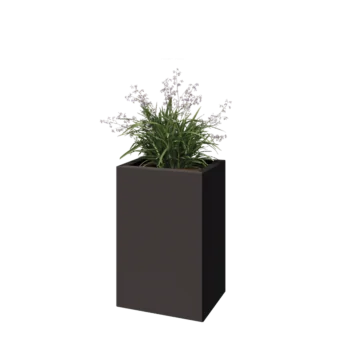Stål plantekasse - Rektangel - 40 x 30 x 60 cm - RAL7016 mat (antracitgrå) - Med bundplade