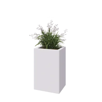 Stål plantekasse - Rektangel - 40 x 30 x 60 cm - RAL9010 mat (hvid) - Uden bundplade