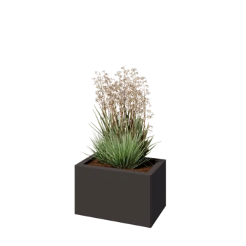 Stål plantekasse - Rektangel - 50 x 30 x 30 cm - RAL7016 mat (antracitgrå) - Uden bundplade