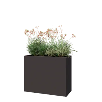 Stål plantekasse - Rektangel - 100 x 40 x 80 cm - RAL7016 mat (antracitgrå) - Uden bundplade