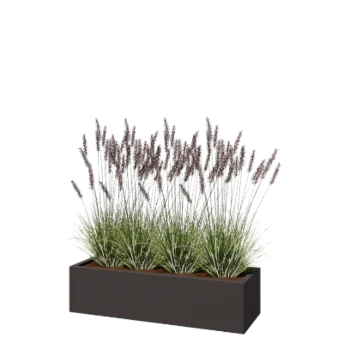 Stål plantekasse - Rektangel - 120 x 40 x 30 cm - RAL7016 mat (antracitgrå) - Uden bundplade