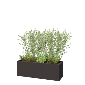 Stål plantekasse - Rektangel - 120 x 40 x 40 cm - RAL7016 mat (antracitgrå) - Uden bundplade