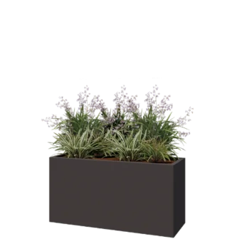 Stål plantekasse - Rektangel - 120 x 40 x 60 cm - RAL7016 mat (antracitgrå) - Uden bundplade