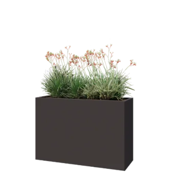 Stål plantekasse - Rektangel - 120 x 40 x 80 cm - RAL7016 mat (antracitgrå) - Uden bundplade