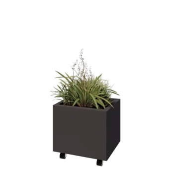 Stål plantekasse - Rektangel - 50 x 40 x 40 cm - Andre RAL-farve - Med bundplade - Met hjul