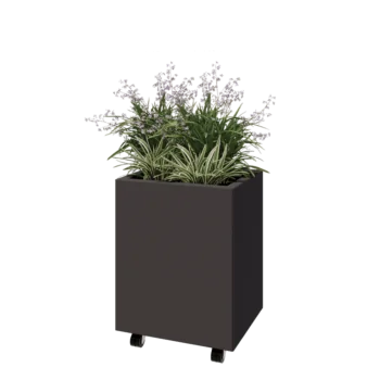 Stål plantekasse - Rektangel - 50 x 40 x 60 cm - Andre RAL-farve - Med bundplade - Met hjul