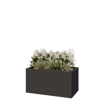 Stål plantekasse - Rektangel - 100 x 50 x 50 cm - RAL7016 mat (antracitgrå) - Uden bundplade