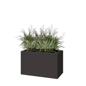 Stål plantekasse - Rektangel - 100 x 50 x 60 cm - RAL7016 mat (antracitgrå) - Uden bundplade