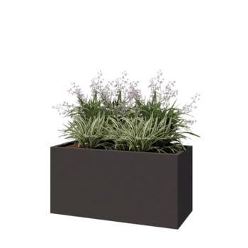 Stål plantekasse - Rektangel - 120 x 50 x 60 cm - RAL7016 mat (antracitgrå) - Uden bundplade