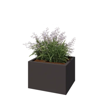 Stål plantekasse - Rektangel - 60 x 50 x 40 cm - RAL7016 mat (antracitgrå) - Med bundplade