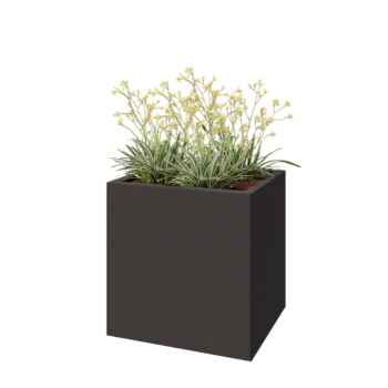 Stål plantekasse - Rektangel - 60 x 50 x 60 cm - RAL7016 mat (antracitgrå) - Med bundplade