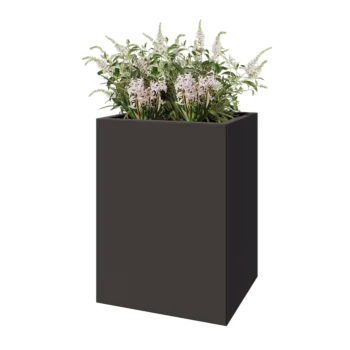 Stål plantekasse - Rektangel - 60 x 50 x 80 cm - RAL7016 mat (antracitgrå) - Med bundplade
