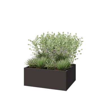 Stål plantekasse - Rektangel - 100 x 80 x 40 cm - RAL7016 mat (antracitgrå) - Uden bundplade