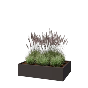 Stål plantekasse - Rektangel - 120 x 80 x 30 cm - RAL7016 mat (antracitgrå) - Uden bundplade