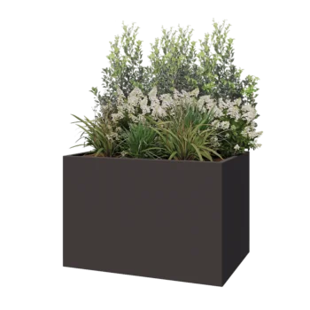 Stål plantekasse - Rektangel - 120 x 80 x 80 cm - RAL7016 mat (antracitgrå) - Uden bundplade