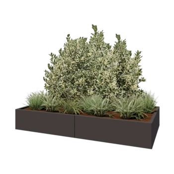 Stål plantekasse XXL - Rektangel - 200 x 100 x 30 cm - Andre RAL-farve - Uden bundplade