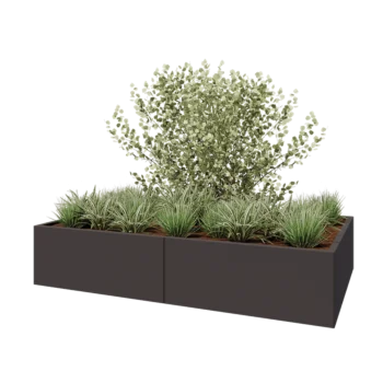 Stål plantekasse XXL - Rektangel - 200 x 120 x 40 cm - Andre RAL-farve - Uden bundplade