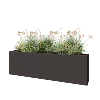 Stål plantekasse XXL - Rektangel - 200 x 30 x 60 cm - Andre RAL-farve - Uden bundplade