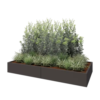 Stål plantekasse XXL - Rektangel - 240 x 100 x 30 cm - Andre RAL-farve - Uden bundplade