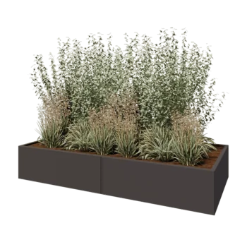 Stål plantekasse XXL - Rektangel - 240 x 100 x 40 cm - Andre RAL-farve - Uden bundplade