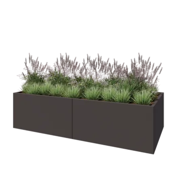 Stål plantekasse XXL - Rektangel - 240 x 100 x 60 cm - Andre RAL-farve - Uden bundplade