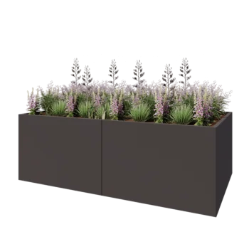 Stål plantekasse XXL - Rektangel - 240 x 120 x 80 cm - Andre RAL-farve - Med bundplade