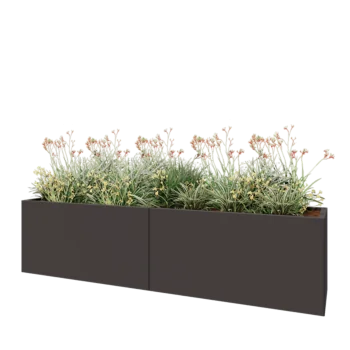 Stål plantekasse XXL - Rektangel - 240 x 50 x 60 cm - Andre RAL-farve - Uden bundplade