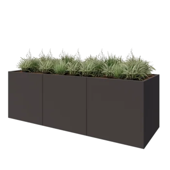 Stål plantekasse XXL - Rektangel - 300 x 100 x 100 cm - Andre RAL-farve - Med bundplade
