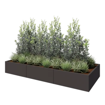 Stål plantekasse XXL - Rektangel - 300 x 120 x 40 cm - Andre RAL-farve - Uden bundplade