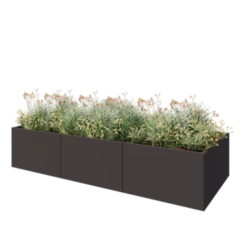Stål plantekasse XXL - Rektangel - 300 x 120 x 60 cm - Andre RAL-farve - Uden bundplade