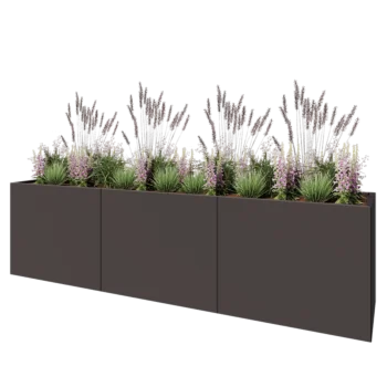 Stål plantekasse XXL - Rektangel - 300 x 60 x 80 cm - Andre RAL-farve - Uden bundplade