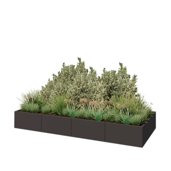 Stål plantekasse XXL - Rektangel - 320 x 120 x 40 cm - Andre RAL-farve - Uden bundplade