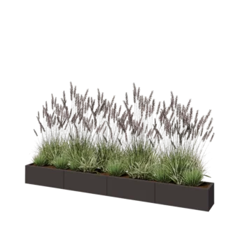 Stål plantekasse XXL - Rektangel - 320 x 30 x 30 cm - Andre RAL-farve - Med bundplade