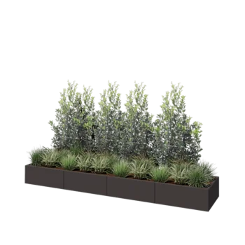 Stål plantekasse XXL - Rektangel - 320 x 60 x 30 cm - Andre RAL-farve - Med bundplade