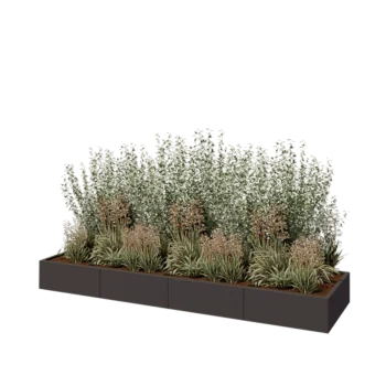 Stål plantekasse XXL - Rektangel - 320 x 80 x 30 cm - Andre RAL-farve - Uden bundplade
